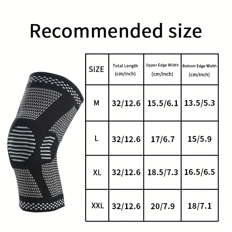 Knee Compression Sleeve with Gel Pad & Side Stabilizers - Black