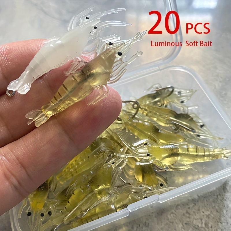 1 pc Luminous Glow Shrimp Lure Artificial Bait Soft Fishing Lures Saltwater  Freshwater Bass Lure Grub Worms Lure - AliExpress