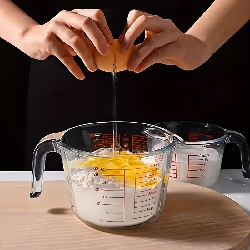 Bake measuring cup Thickened Tempered Glass Heat Resisting Creative Handle  Egg Cake Cup Microwave Tool Kitchen Dining Accessorie