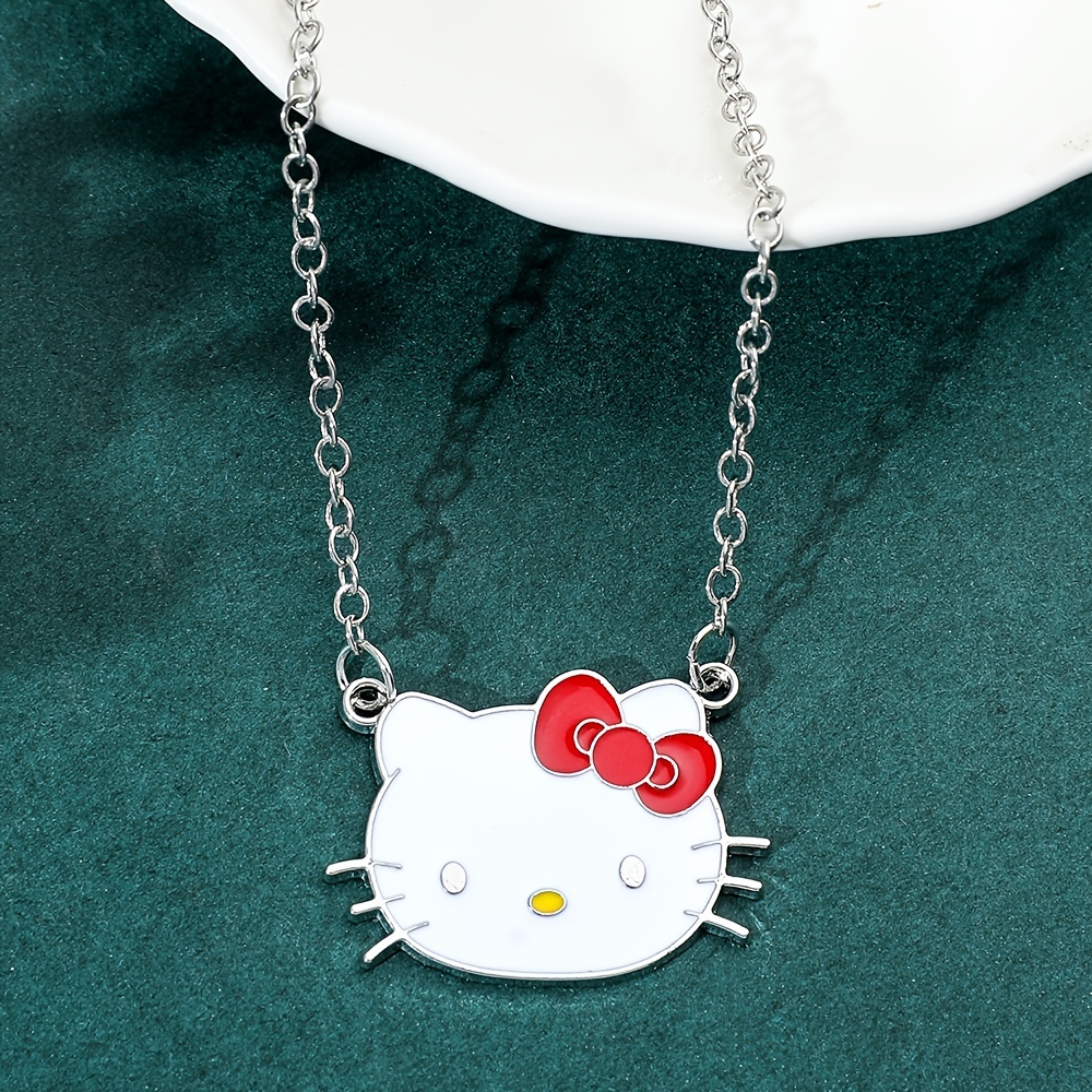 Collar De Clavícula Dulce Y Elegante De Plata Hello Kitty Accesorios De  Colgante De Dibujos Animados Lindo Para Estudiantes