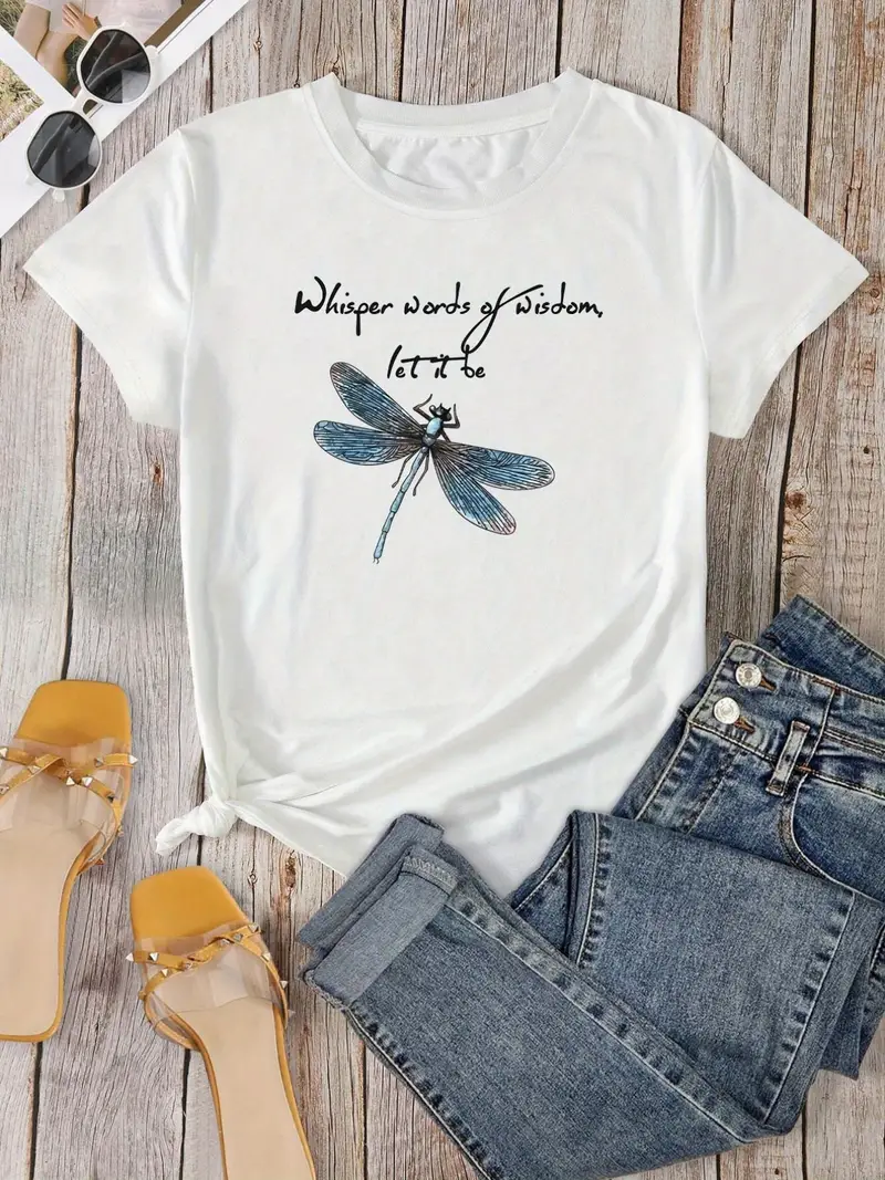 Cute Dragonfly Graphic T shirt Cute Cartoon Short Sleeve - Temu