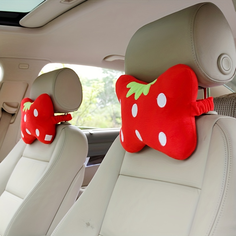 Car Headrest Neck Pillow A Pair Of Loading Cute Cartoon - Temu