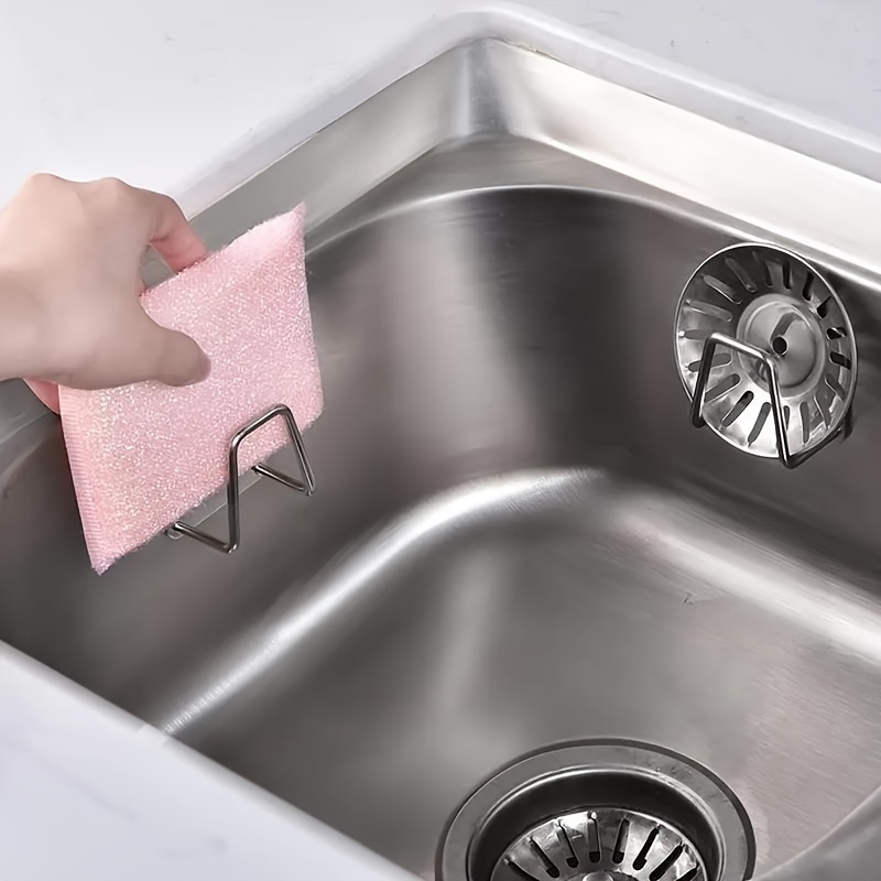 Kitchen Stainless Steel Sink Shelf Sponges Holders Adhesive Drain