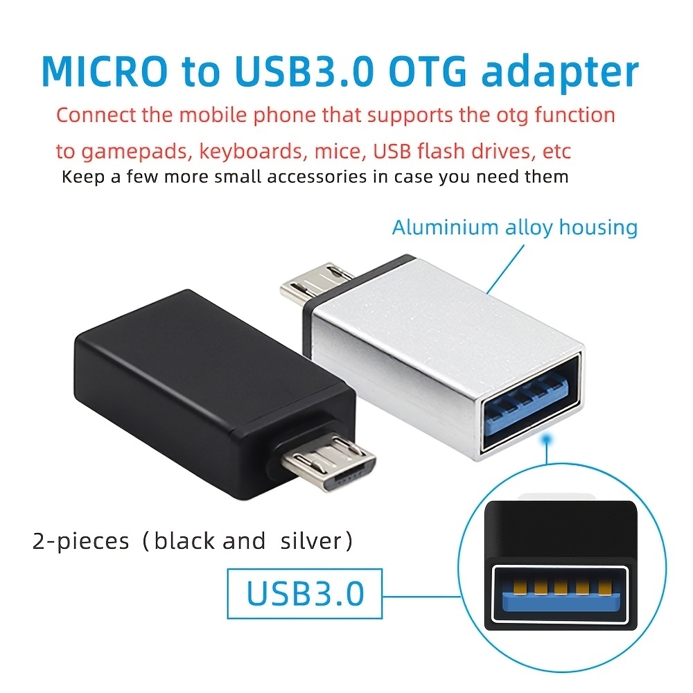 Cable Adaptador Usb Otg 2 En 1 Convertidor Usb Hembra Micro - Temu