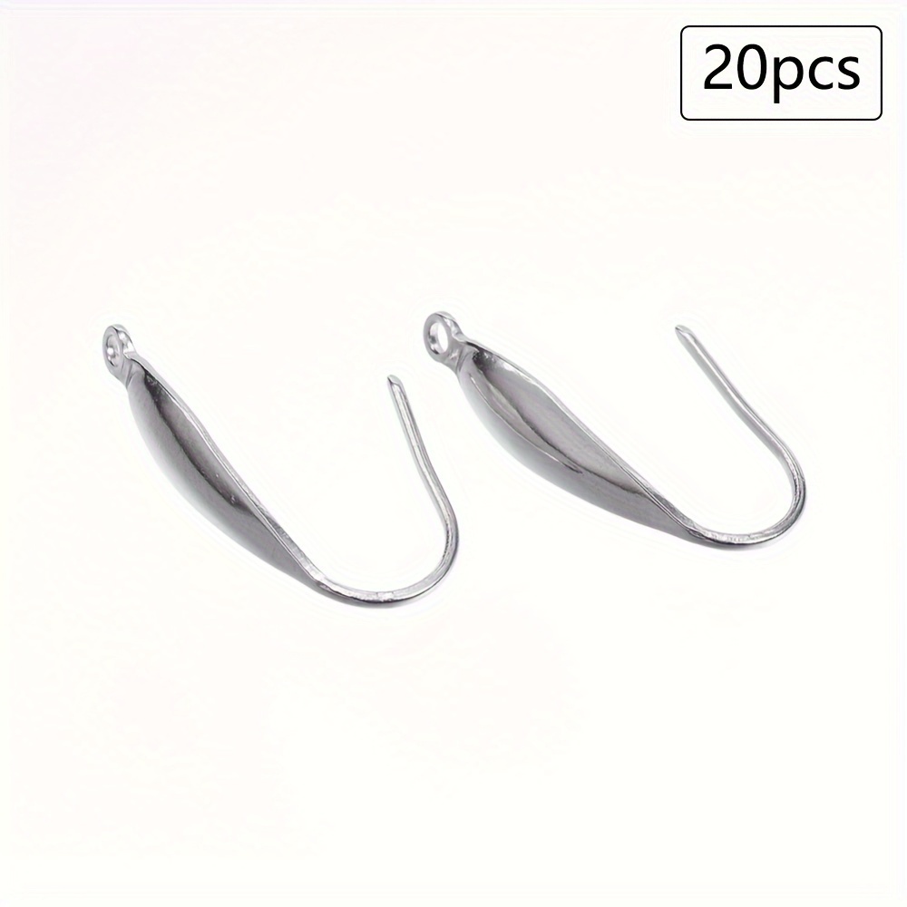 Buy 25 Set 304 Stainless Steel 18mm Earring Hooks, Basic Fishhook