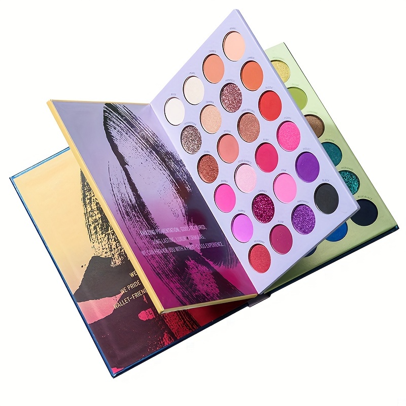 72 Color Eyeshadow Palette Book Style Pearly Matte Glitter Sequin Finish