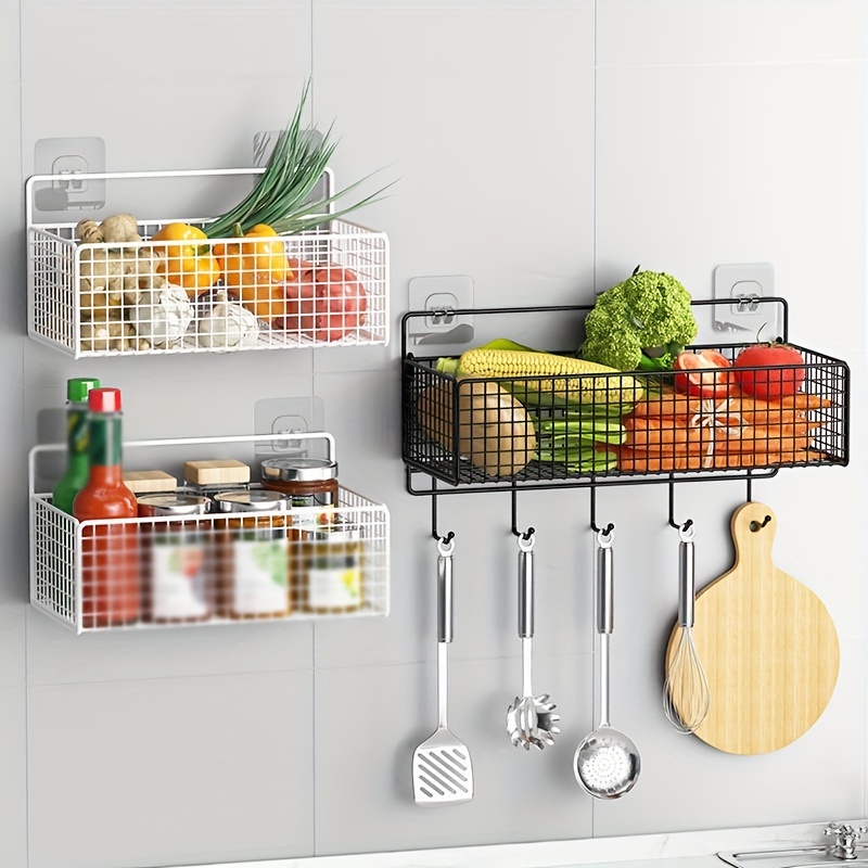 1pc Kitchen Hanging Storage Basket, Multi-functional Bathroom Balcony  Drainage Organizer, Dormitory Bedroom Storage Bin