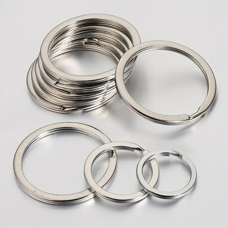 30pcs Flat Key Rings Key Chain Metal Split Ring (Round 3/4 inch