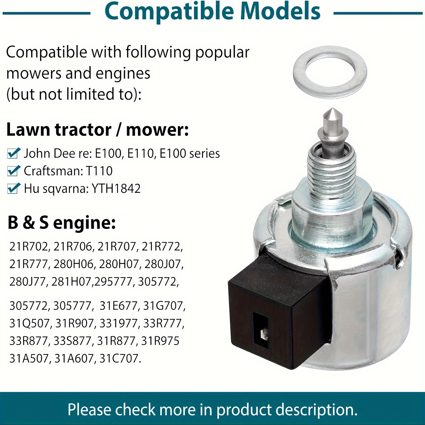 Fuel solenoid for craftsman riding outlet mower