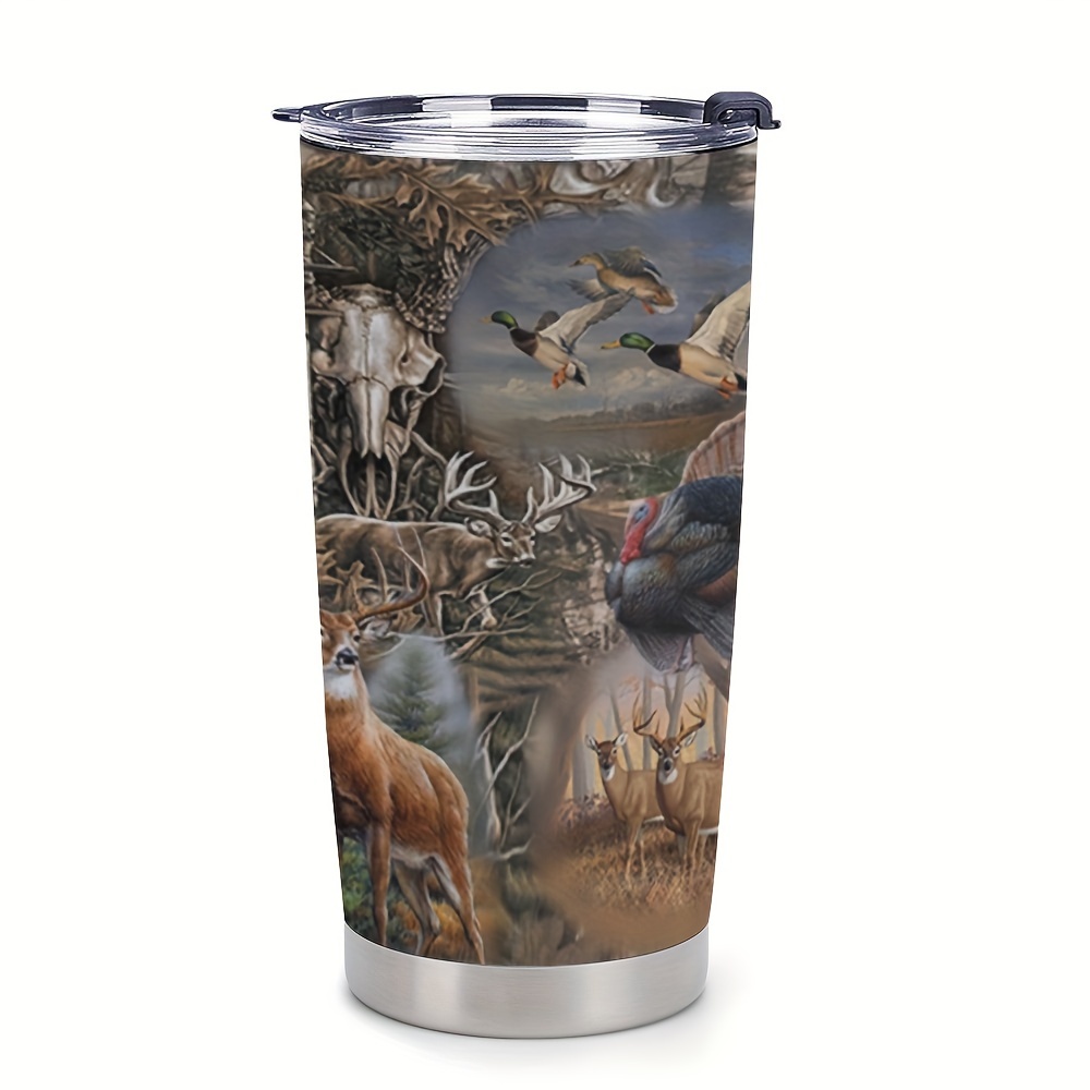 Hunting Gifts For Men, Hunter Gifts For Men, Coffee Cup For Men, Metal Deer  Hunting Tumbler Cup, Insulated Travel Coffee Mug With Lid - Temu