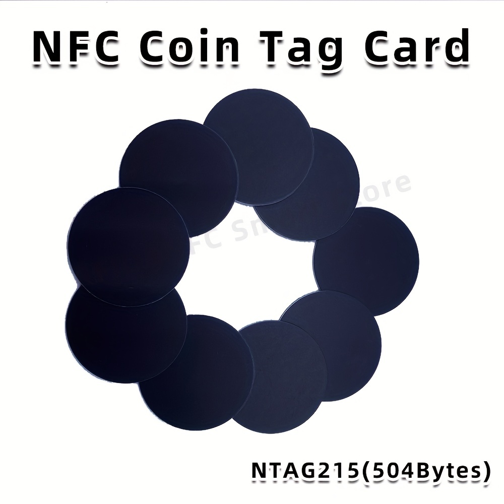 15 etiquetas NFC, etiquetas NFC, etiquetas NFC, etiquetas adhesivas  regrabables Ntag 215, memoria de 504 bytes, etiquetas NFC negras funcionan