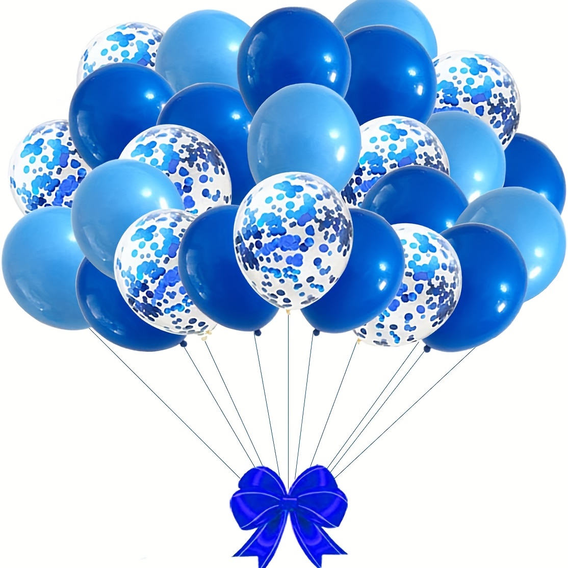 Decoraciones de 60 cumpleaños, 27 globos de látex azules y plateados con  confeti y pancarta de feliz cumpleaños 60, decoración de patio al aire  libre