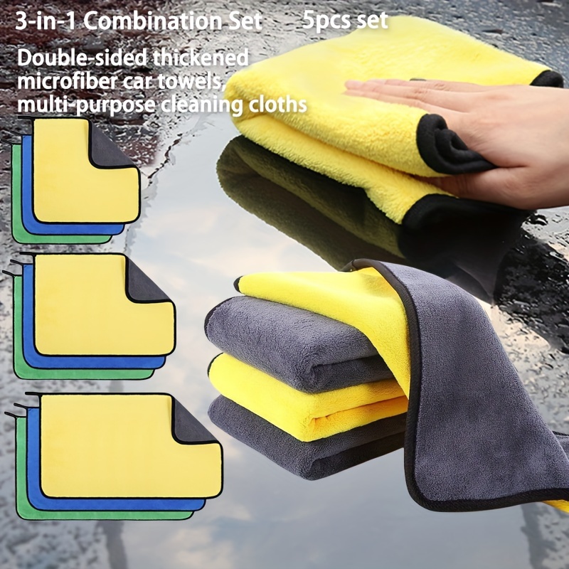 Double sided Thickened Microfiber Car Cleaning Wipes Super - Temu