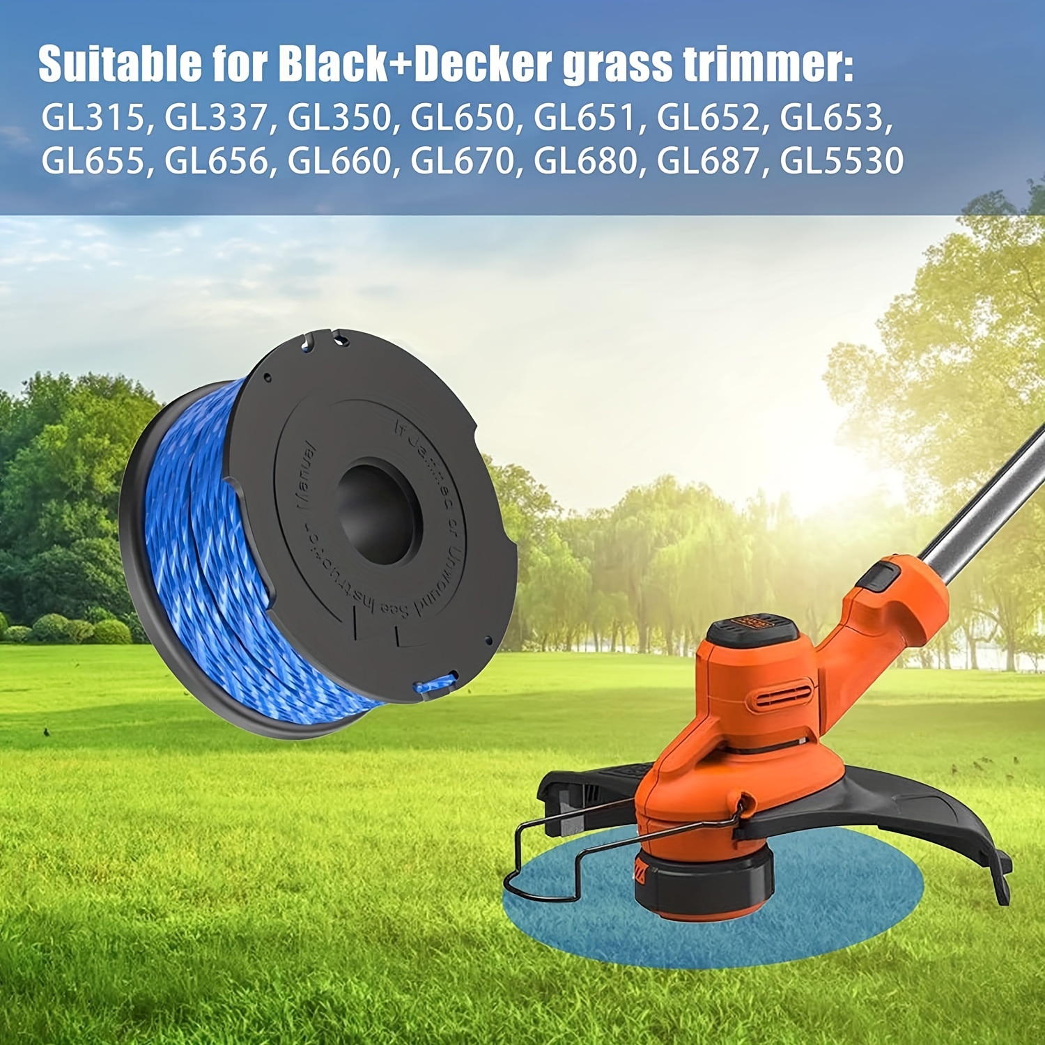 Black Decker Trimmer Replacement Spool Line String 6 Pack Premium