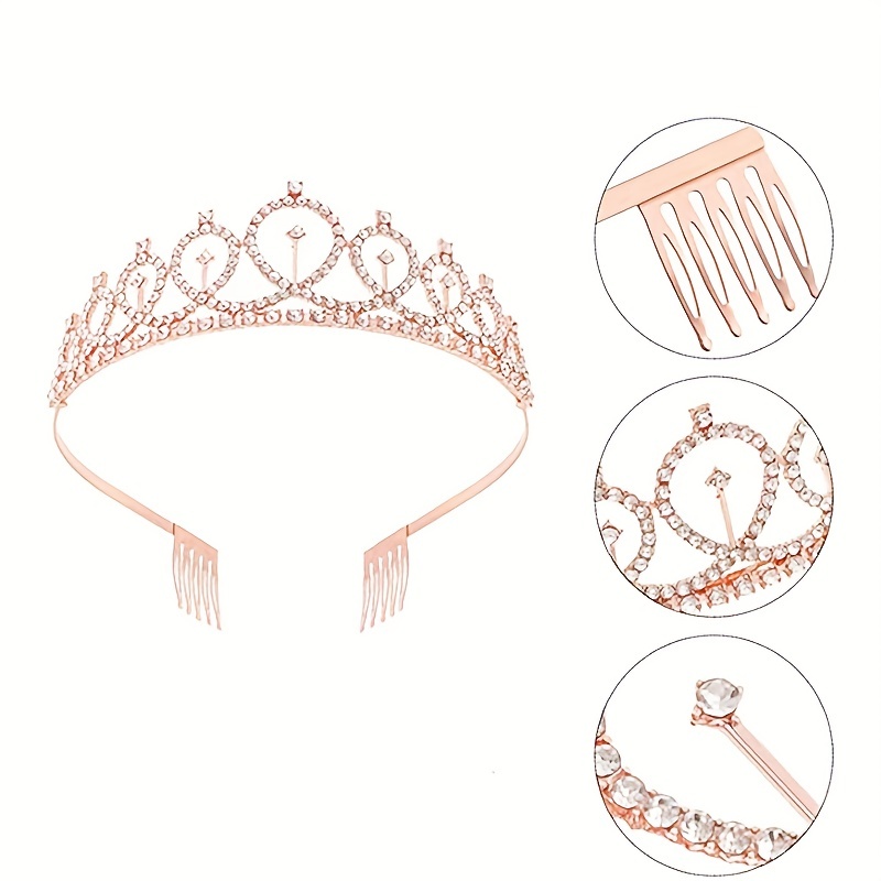 Rhinestone Headband Crown Tiara Hair Accessories for Women