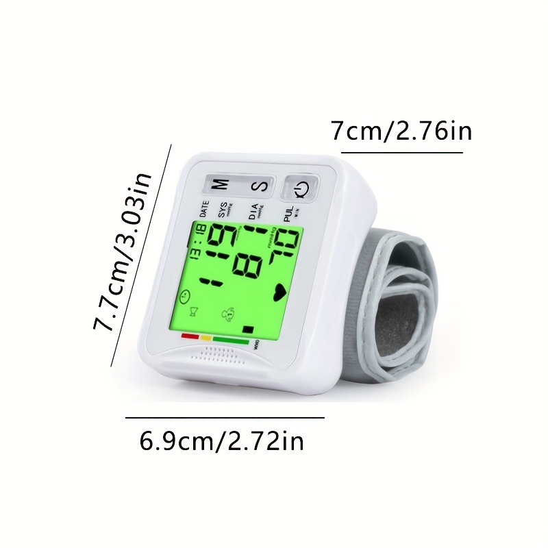iFanze Blood Pressure Monitor, Wrist Blood Pressure Cuff LCD Display  Automatic Voice Pulsometer Sphygmomanometer, Rechargable Heart Health BP  Monitor for Home Travel Use,White 