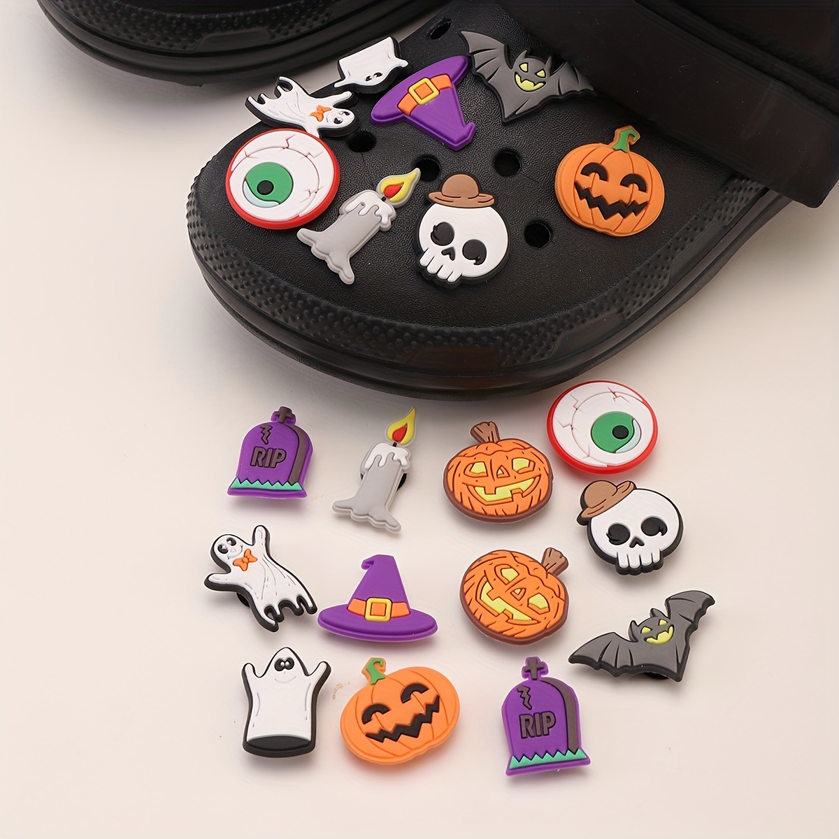 50Pcs Wholesale PVC Monsters Shoe Charms Buckle Clog Halloween
