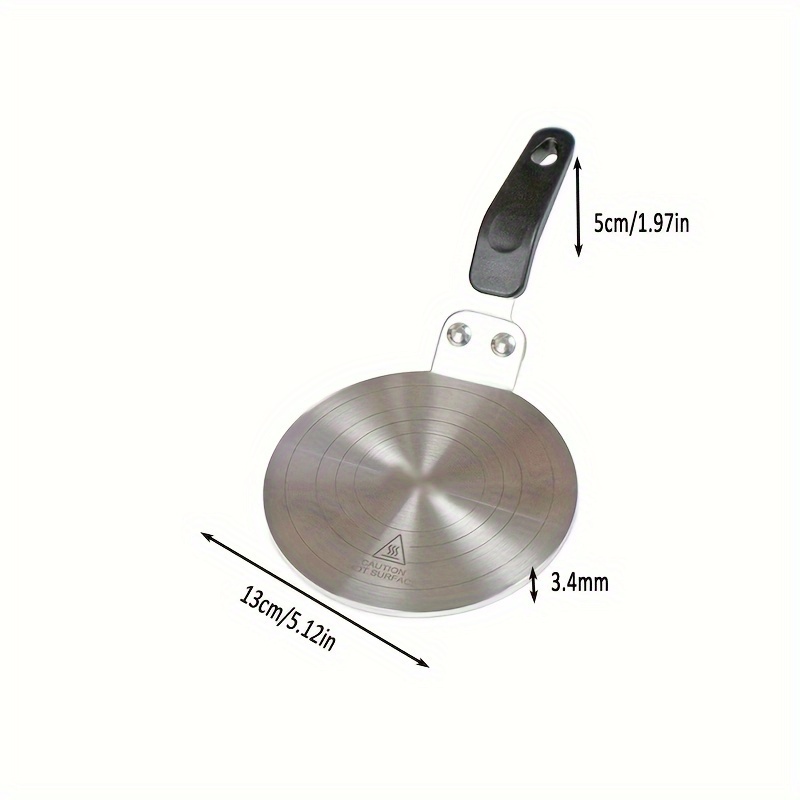 Difusor de calor de 9.45 pulgadas Adaptador de inducción de acero  inoxidable Placa difusora con mango desmontable para placa de cocción de  vidrio de