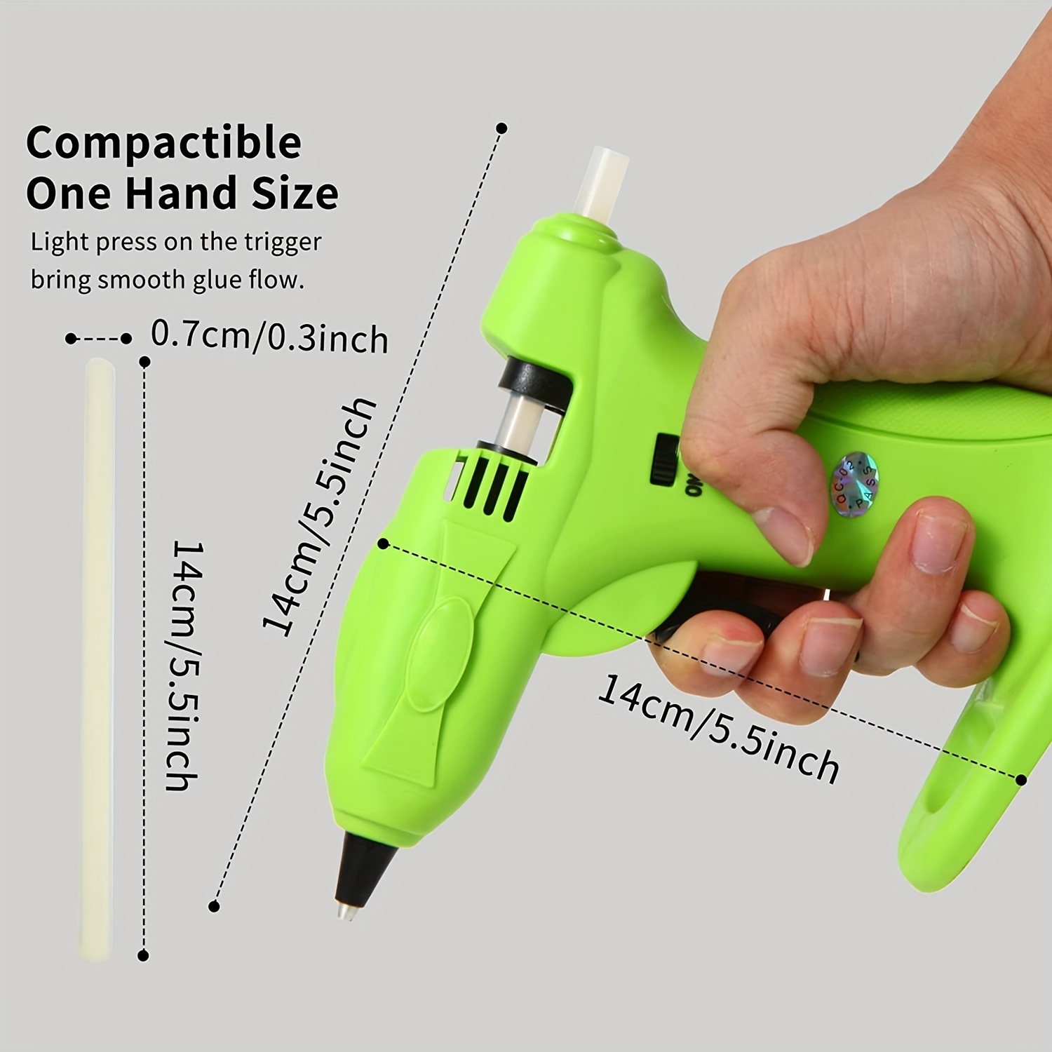 Cordless Hot Glue-, Wireless USB Rechargeable Hot Melt Glue- with 10 Pcs  Glue Sticks for Arts, Home Repairs 