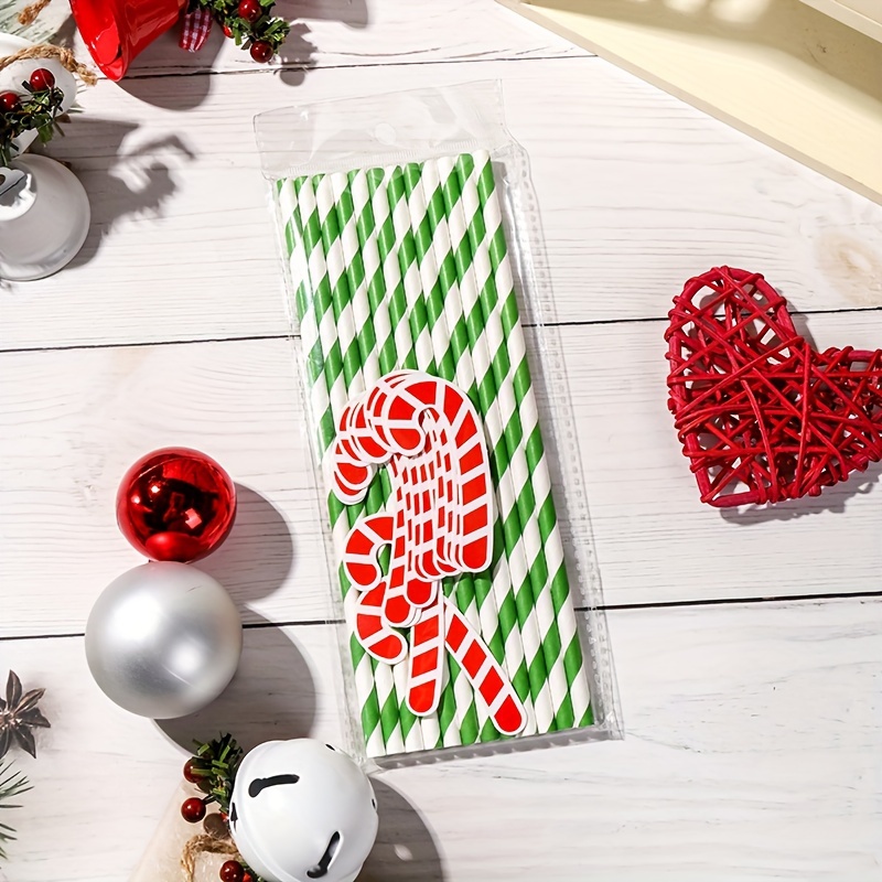 Santa Claus Straws, Santa Paper Straws, Santa Decorations, Santa
