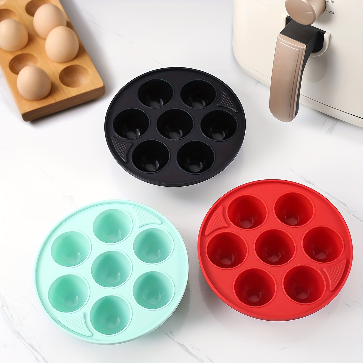 Silicone Egg Bite Mold, 7 Cavity Mini Cake Molds, Air Fryer Liners,  Bpa-free, Microwave And Oven Safe, Dishwasher Safe, Baking Tools, Kitchen  Gadgets, Kitchen Accessories - Temu