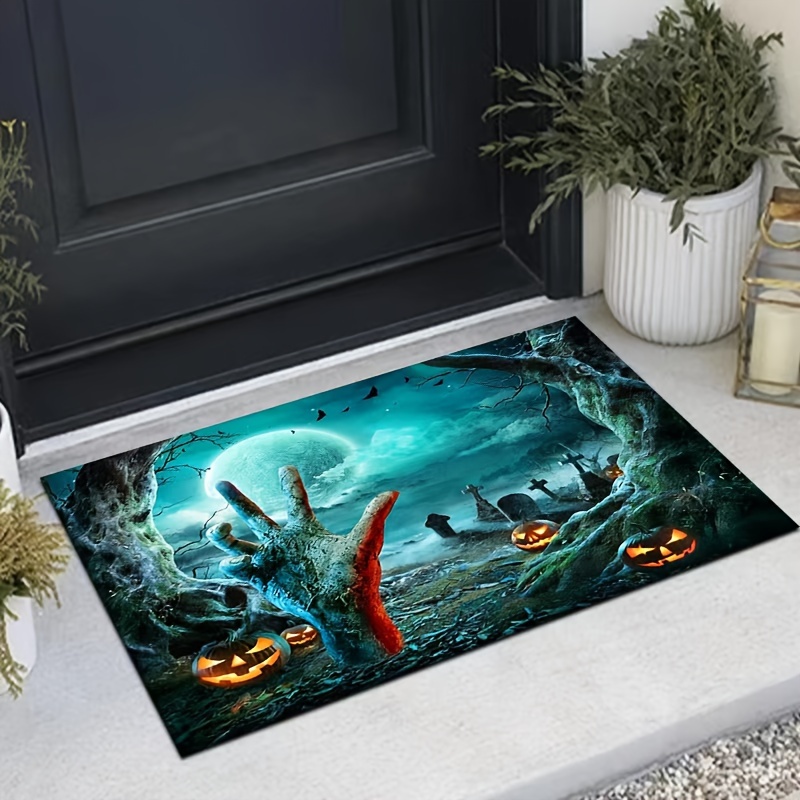 Dirt Resistant Welcome Doormat, Halloween Themed Horror Low Pile