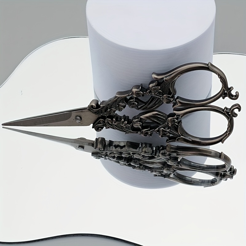 TEMU 1pc New Tailor Scissors Retro Scissors Pointed Thread Picking Scissors Stitch Flower Scissors