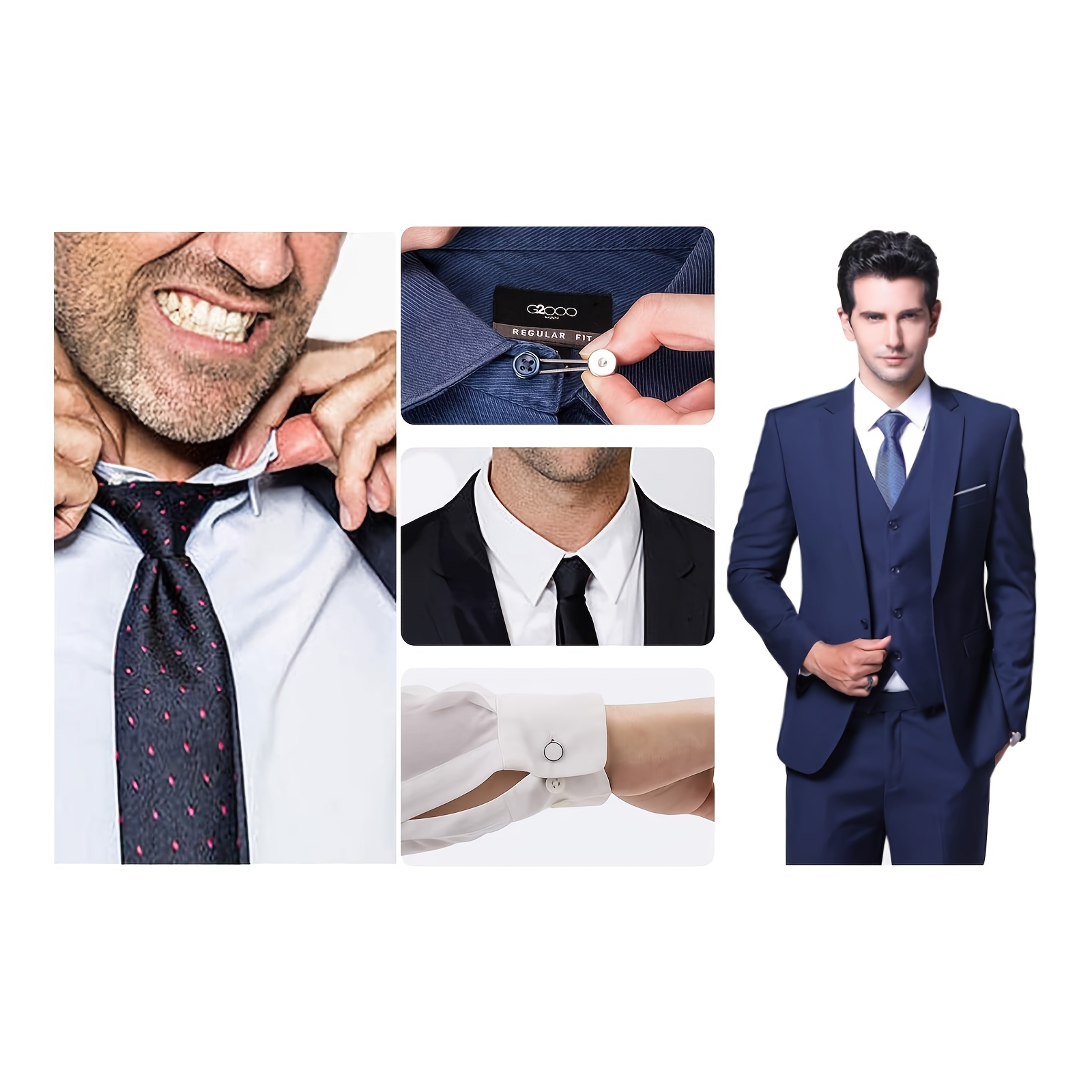 TRIANU Cloth Button Extender, 18 Pcs Neck Button Extender for Mens Dress  Shirt Comfortable Tie Collar Expander Shirt Collar Extension, Black