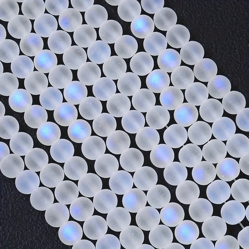 Optimized White Frosted Glitter Glazed Moonstone Beads - Temu