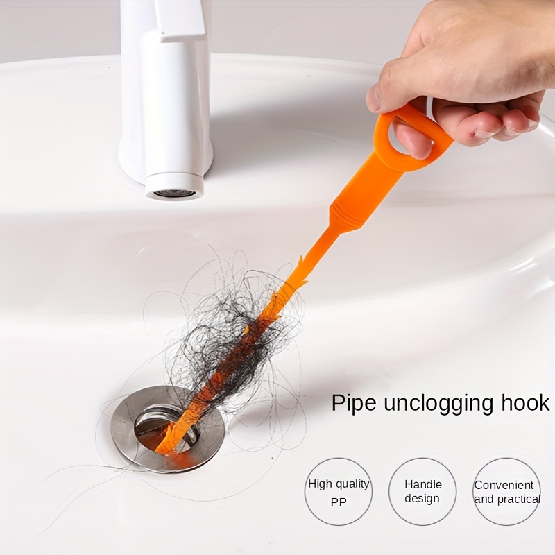 LONGGUI0001 25inch Hair Drain Clog Remover Tool(6pcs), 24inch Drain Cleaner  Sticks To Drain Hair Clog For Remover (1pcs), Drain Hair Remove