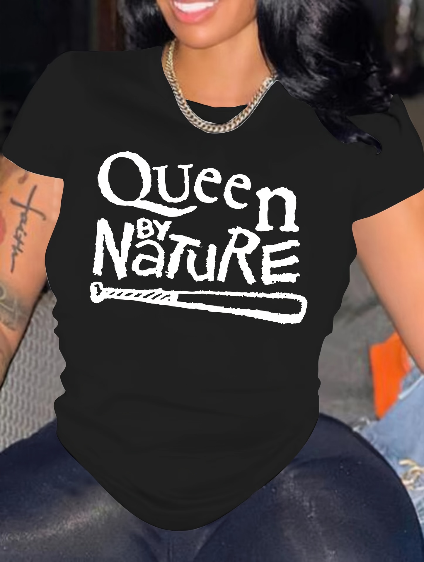 Letter Print T shirt Plus Size Casual Crew Neck Short Sleeve - Temu ...