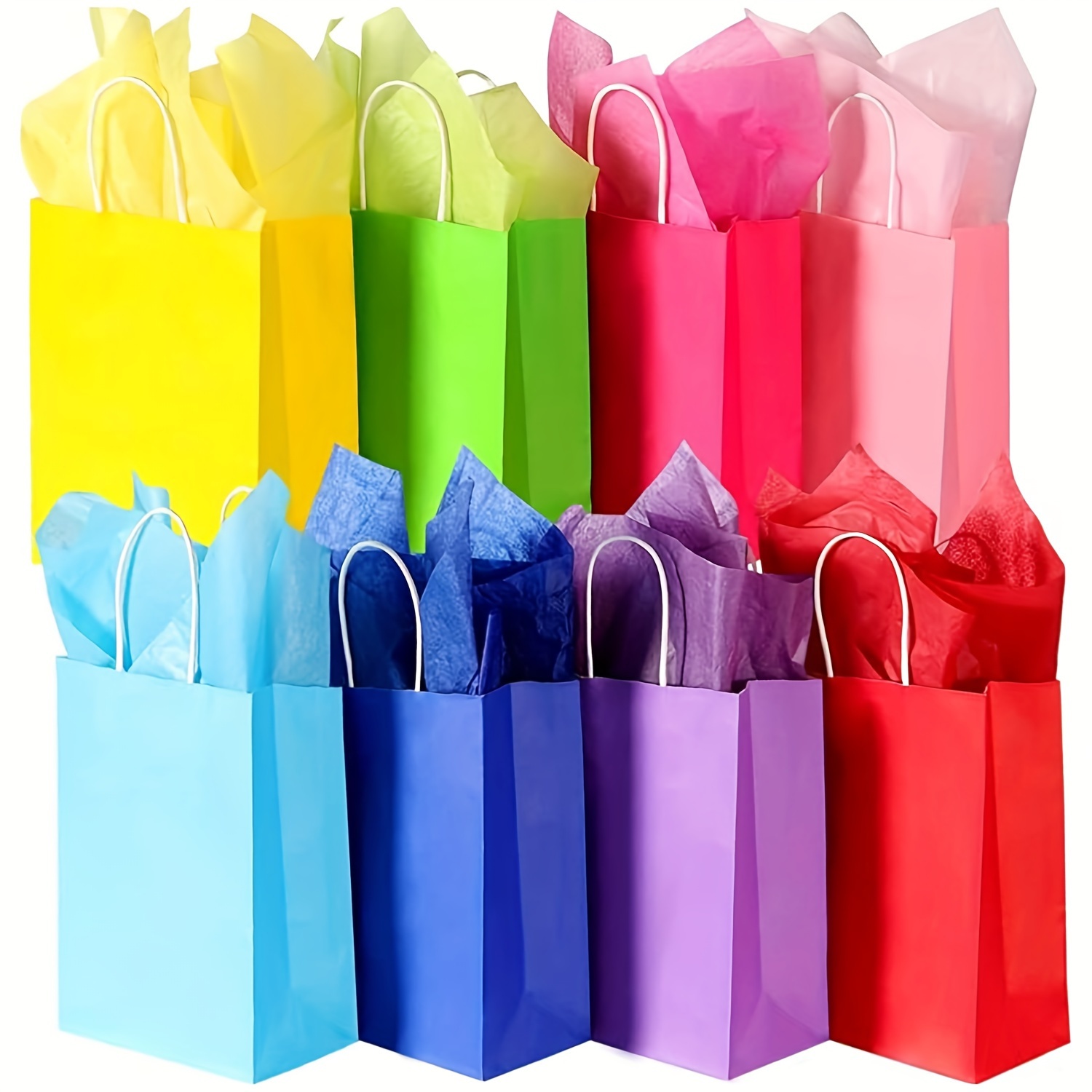 Hallmark Bolsas de regalo pequeñas de papel de 6 pulgadas (paquete de 8,  rosa y kraft) para cumpleaños, Pascua, bodas, día de la madre, baby  showers