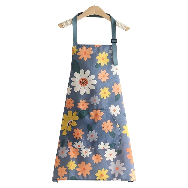 1pc Apron With Pockets Waterproof Resistant Chef Aprons For Kitchen Cooking