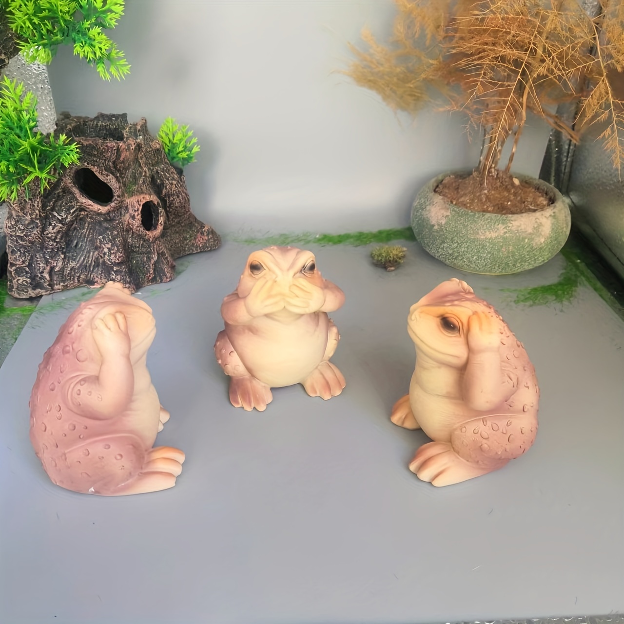 Funny Frog Figurines Garden Statue: Fishing Frog Ornament 2pcs Animal —  CHIMIYA