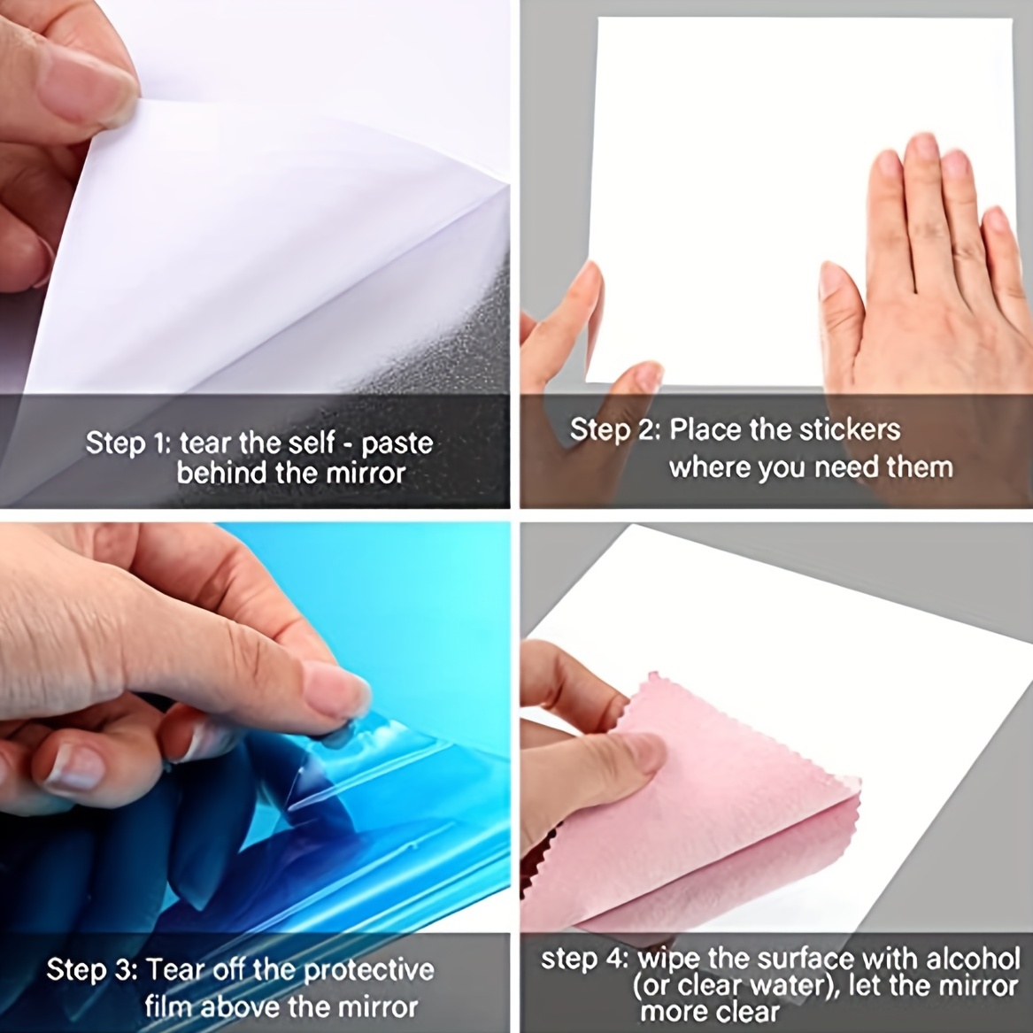 Flexible Mirror Sheets Self Adhesive Non Glass Mirror Tiles - Temu