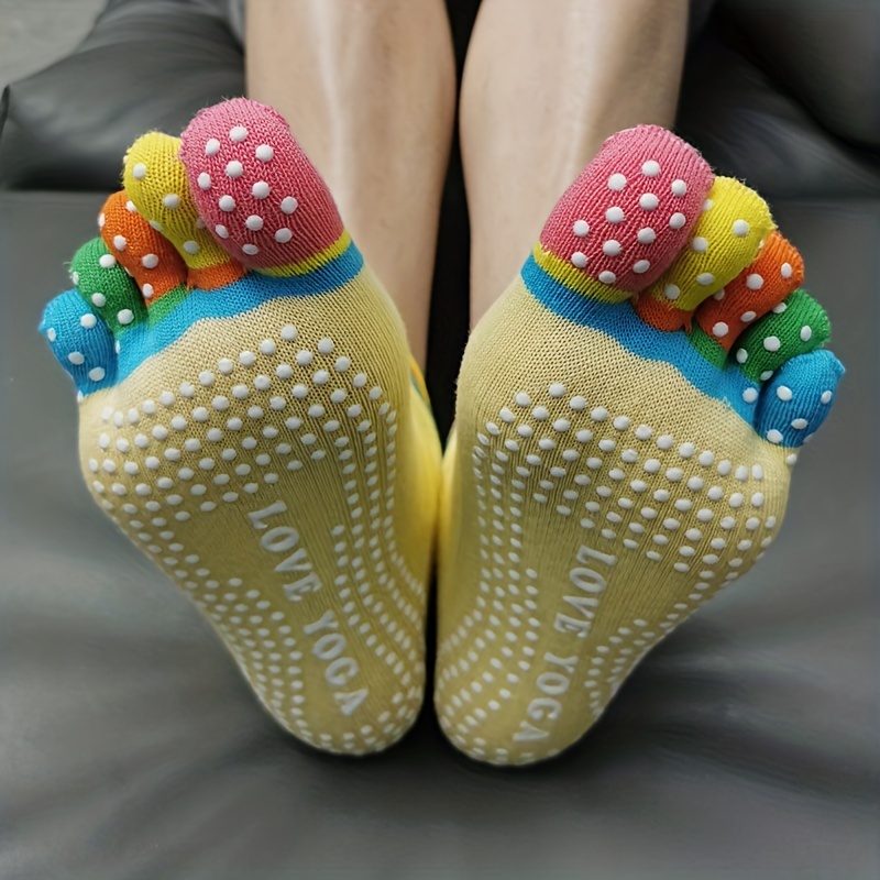 Anti slip Yoga Socks Extra Grip Pilates Barre Ballet Rainbow - Temu