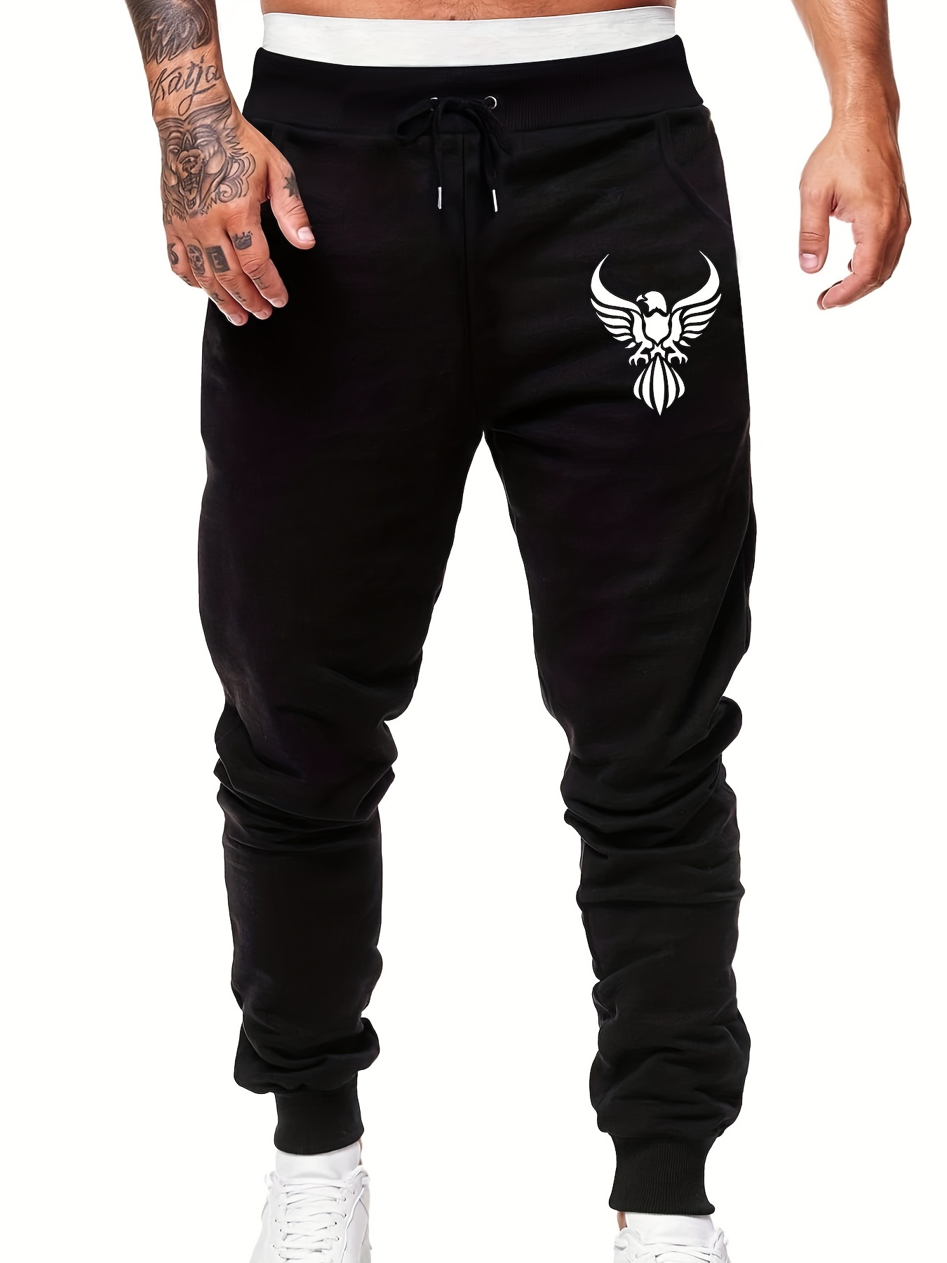Men's Graffiti Eagle Printed Active Sweatpants
