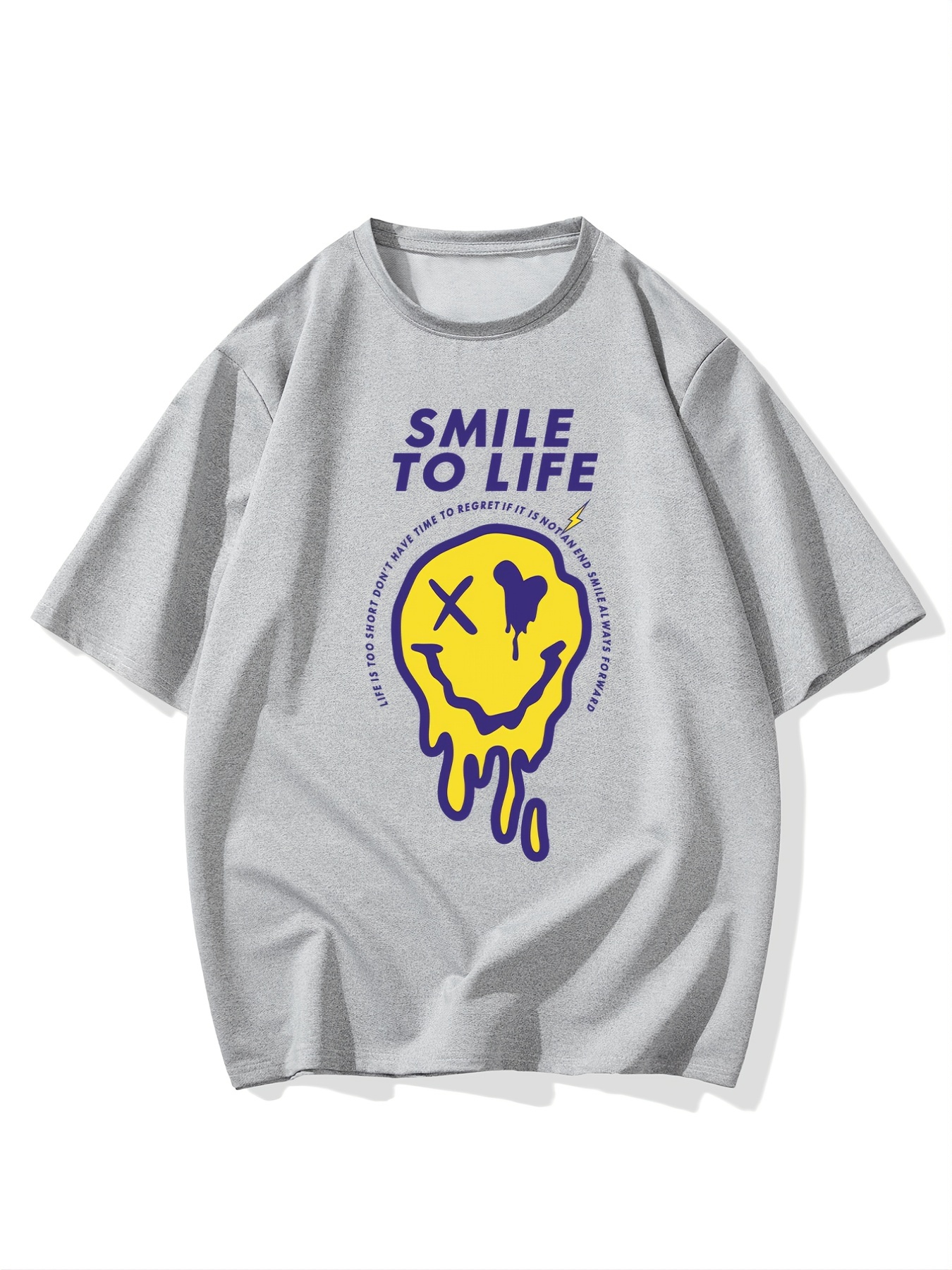 Smile To Life Graphic Print Men's Short Sleeve T-shirt