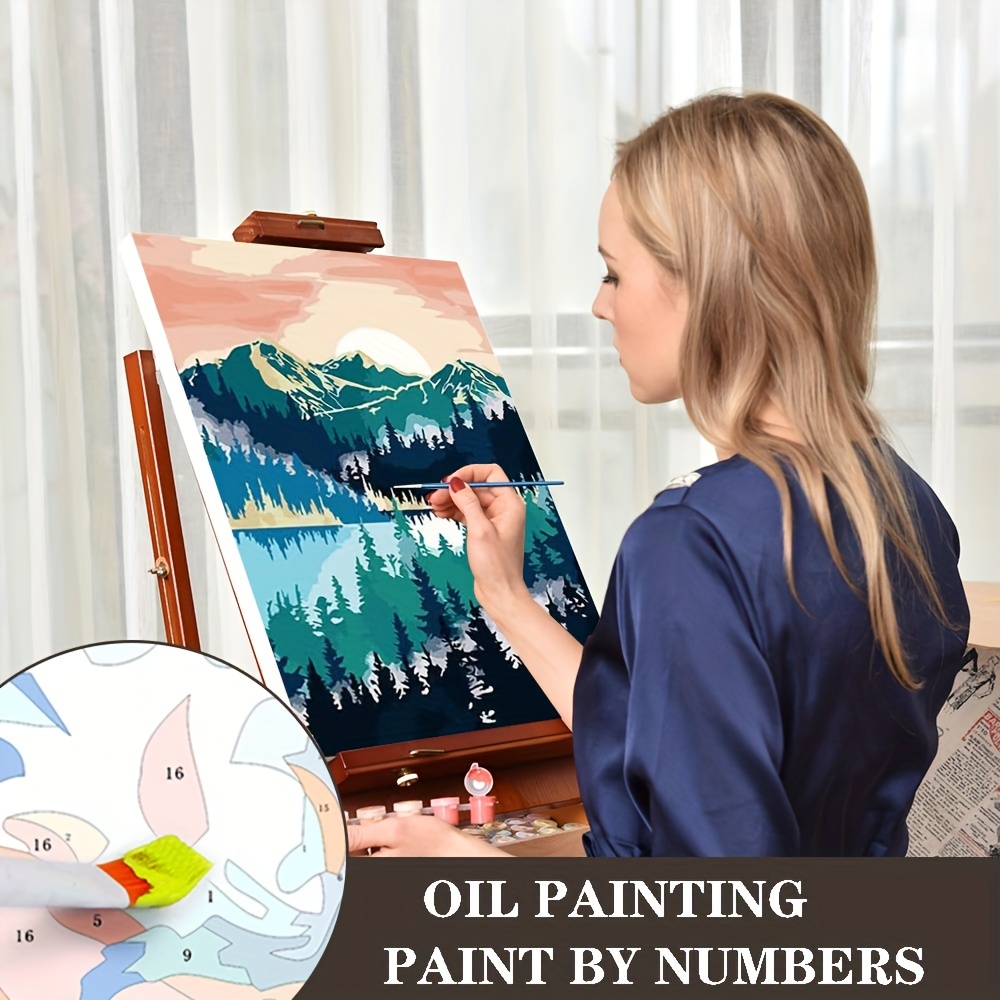 4 Pack Paint by Numbers for Adults, Landscape DIY Acrylic Painting Paint by  Numbers Kits on Canvas for Kids Ages 4-8-12 Perfect for Gift Home Wall