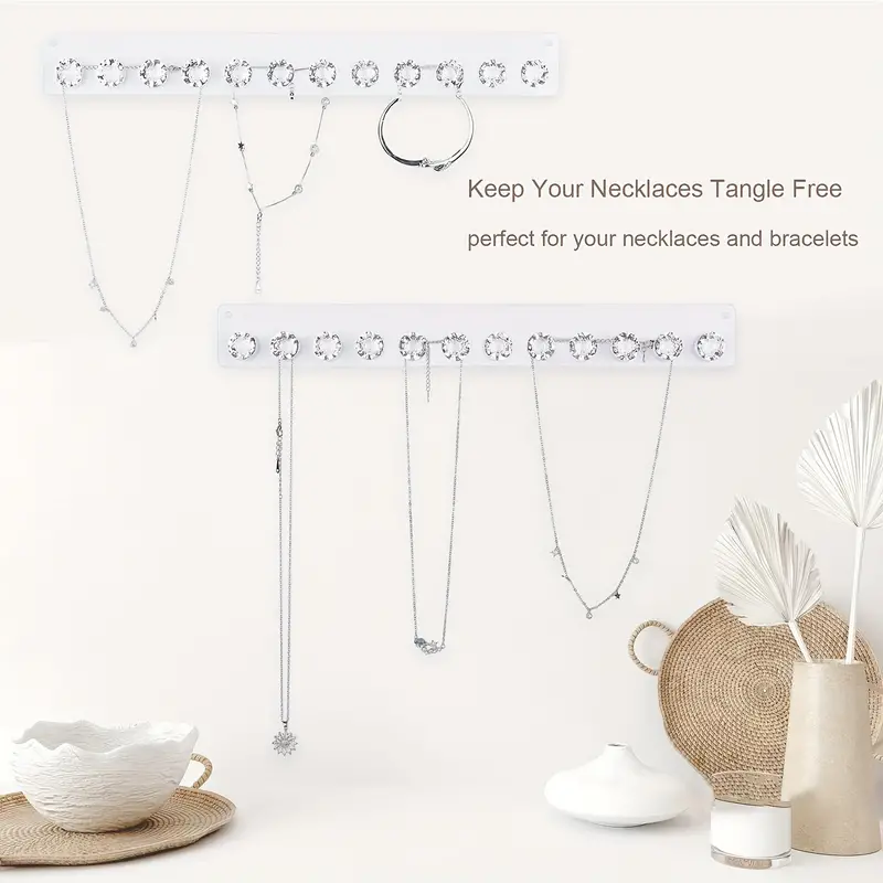 Necklace Hangers Clear Acrylic Necklace Holder Wall Mounted - Temu