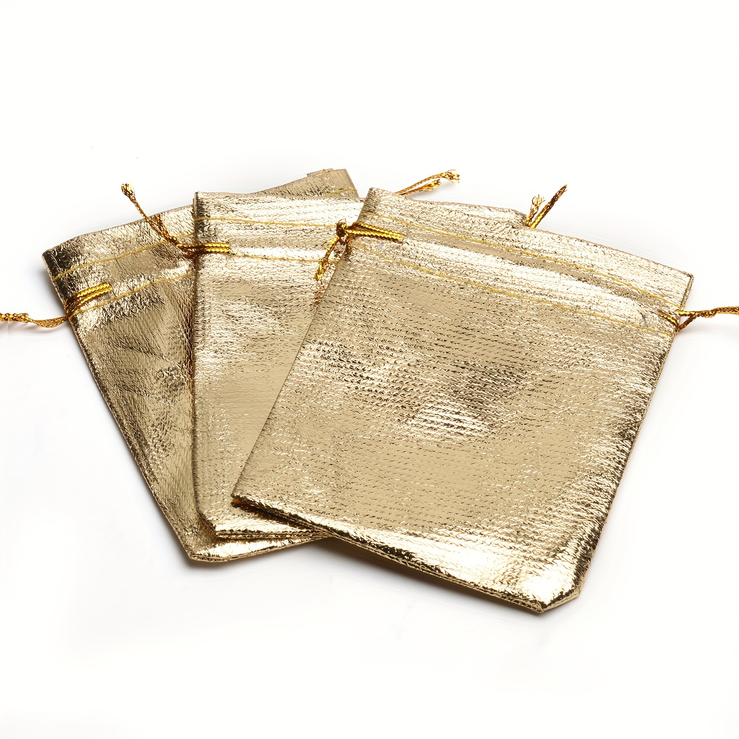 Lot Gold Foil Cloth Drawstring Gift Bags Perfect For - Temu