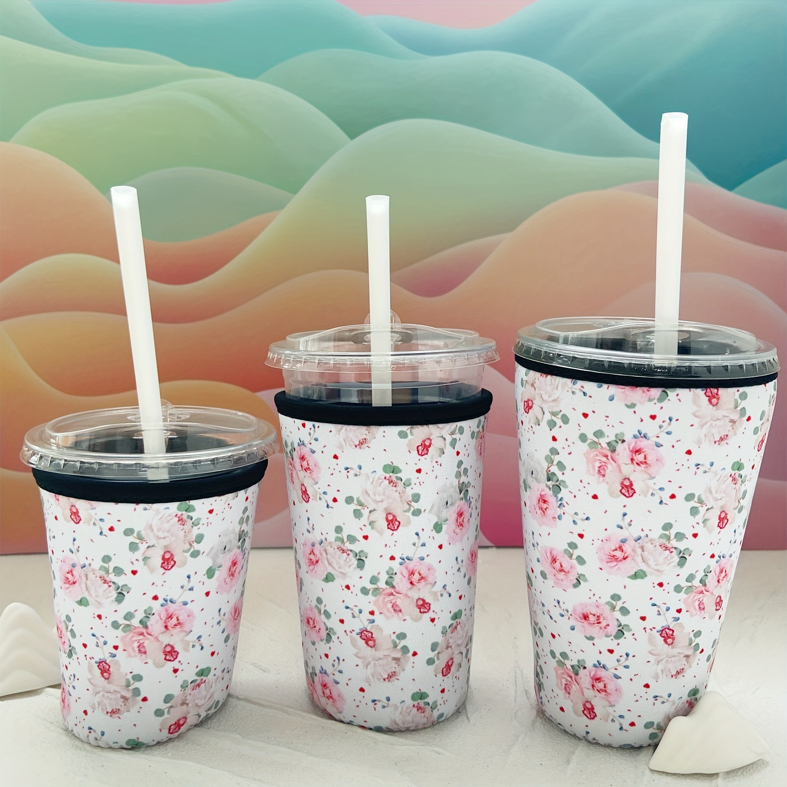 Reusable Iced Coffee Insulator Sleeves For Cold Beverages And