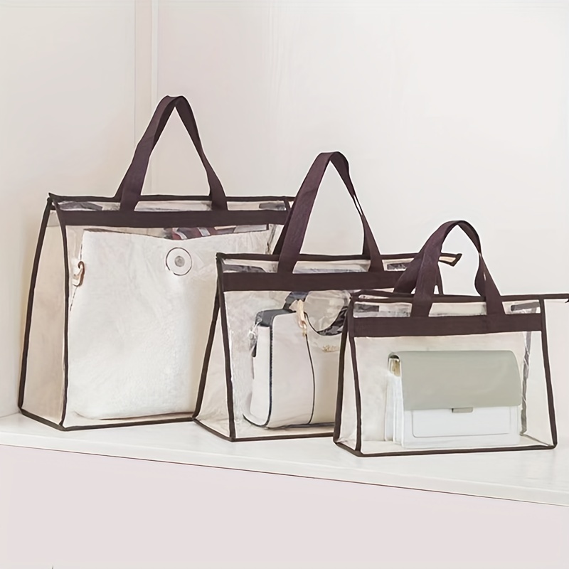 Handbag Dust Bags Clear Purse Storage Organizer For Closet, Zipper Hanging  Storage Bag For Handbags