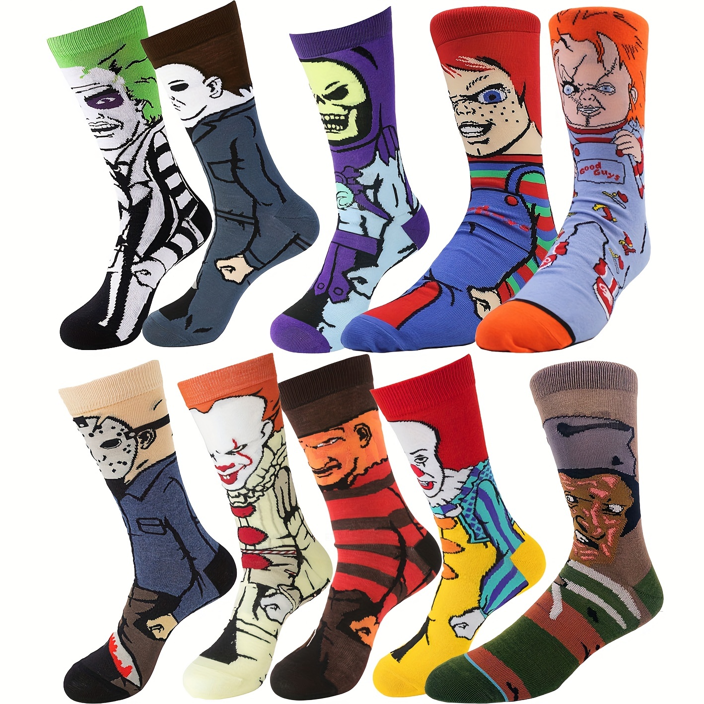 Calcetines de moda de dibujos animados de hombres divertidos Deng Xun unisex