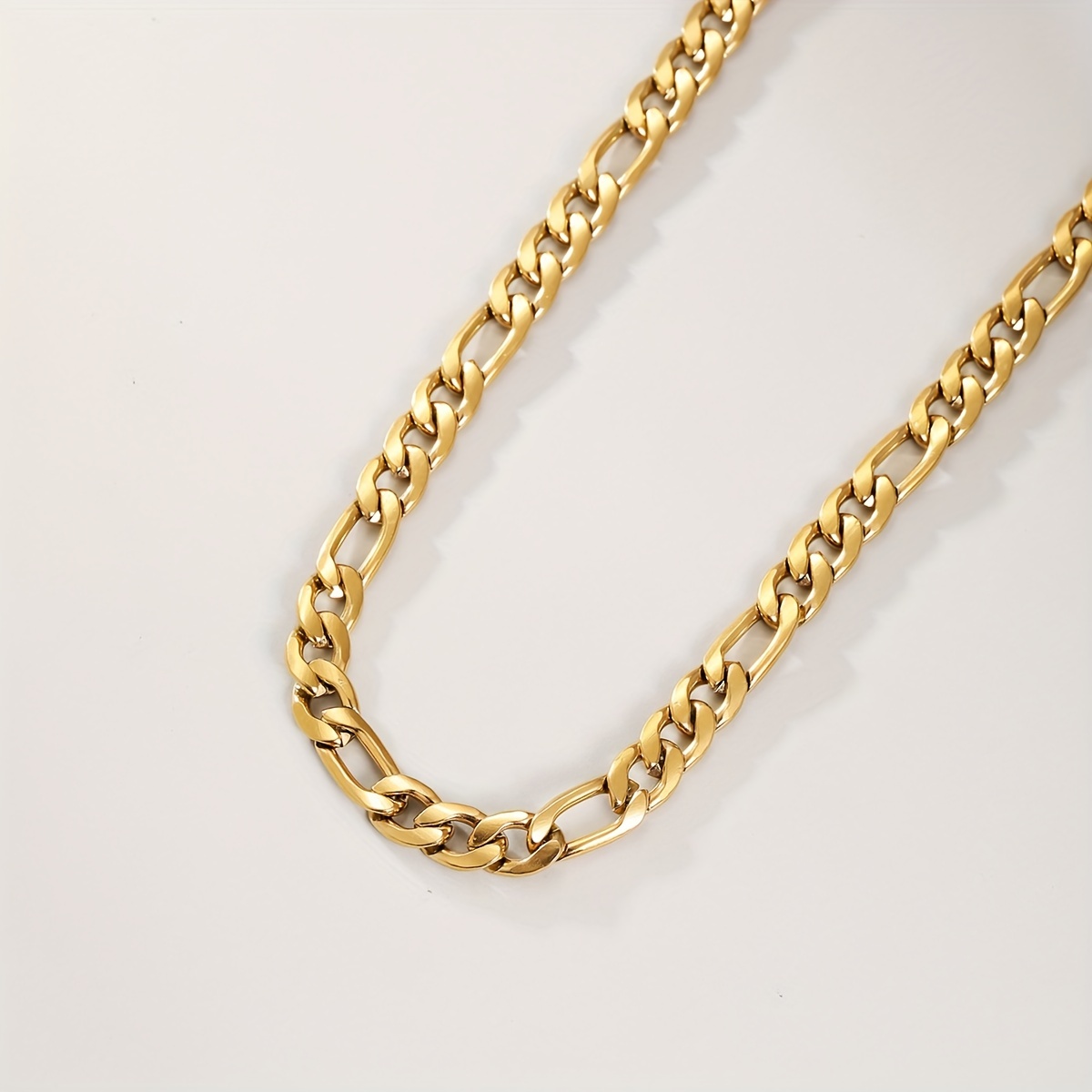 1pc Stainless Steel Golden Chain Necklace, Hip Hop Fashion Jewelry For Men  Women, Party Gift