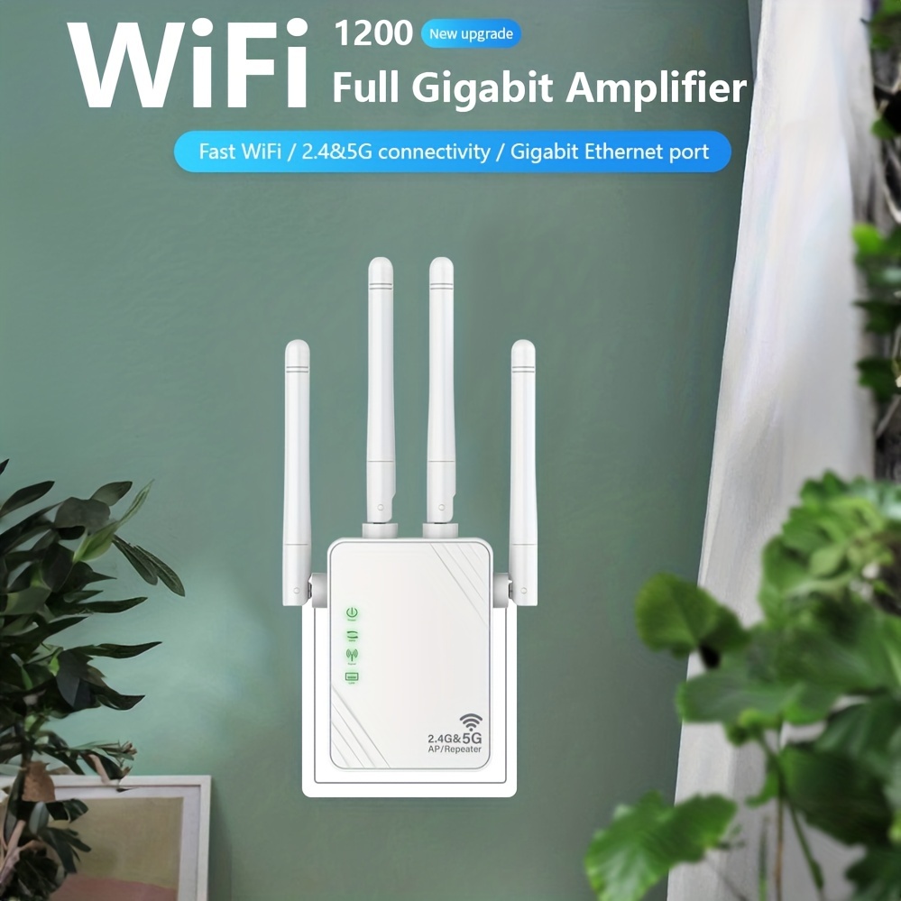 SOKUMI Répéteur WiFi Puissant 1200Mbps Repeteur WiFi 5 GHz & 2,4 GHz  Amplificateur WiFi Extenseur WiFi sans Fil WiFi Booster Compatible 4 Mode,  Compatible avec …