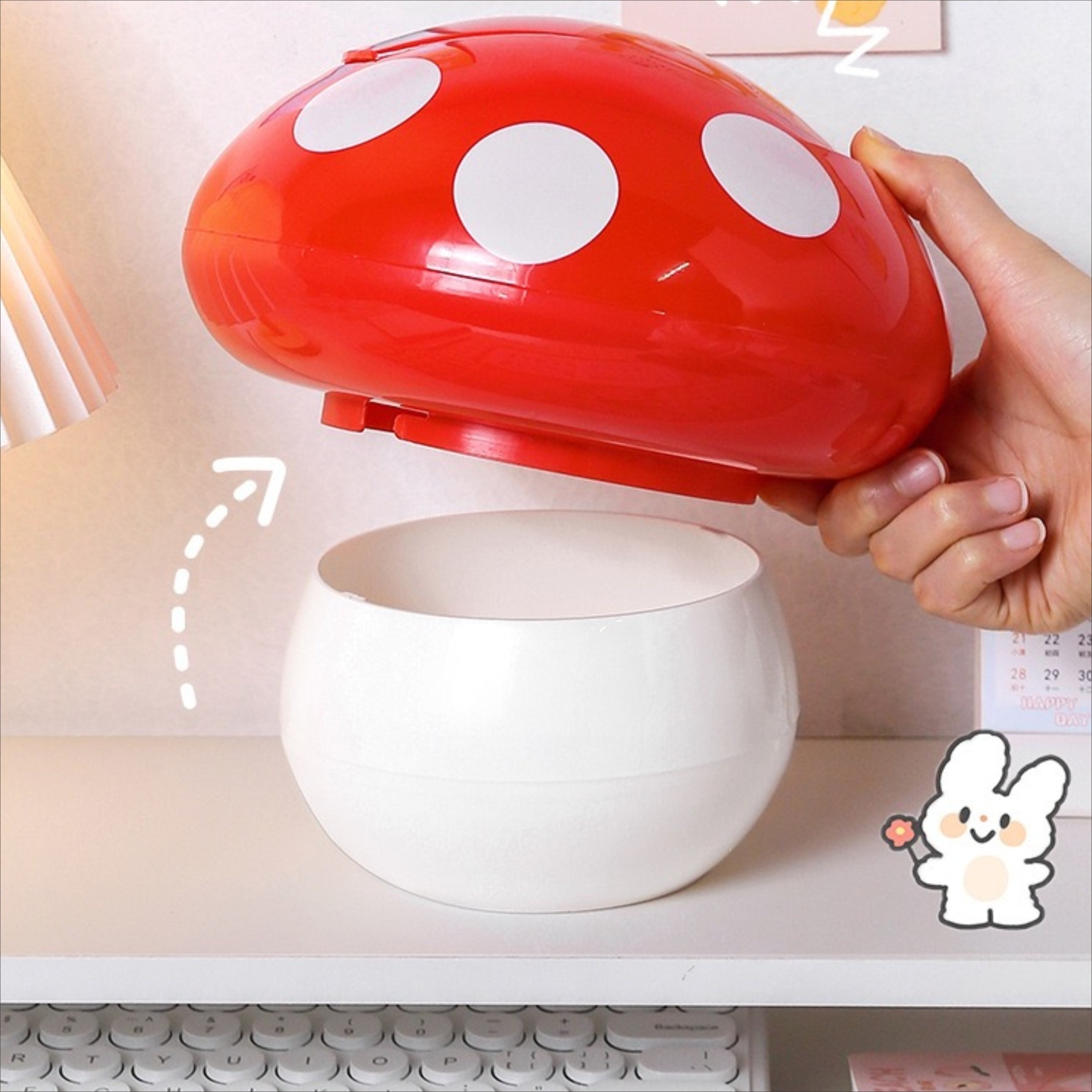 Mini Trash Can With Lid - Cute Animal Desktops Trash Can, Garbage