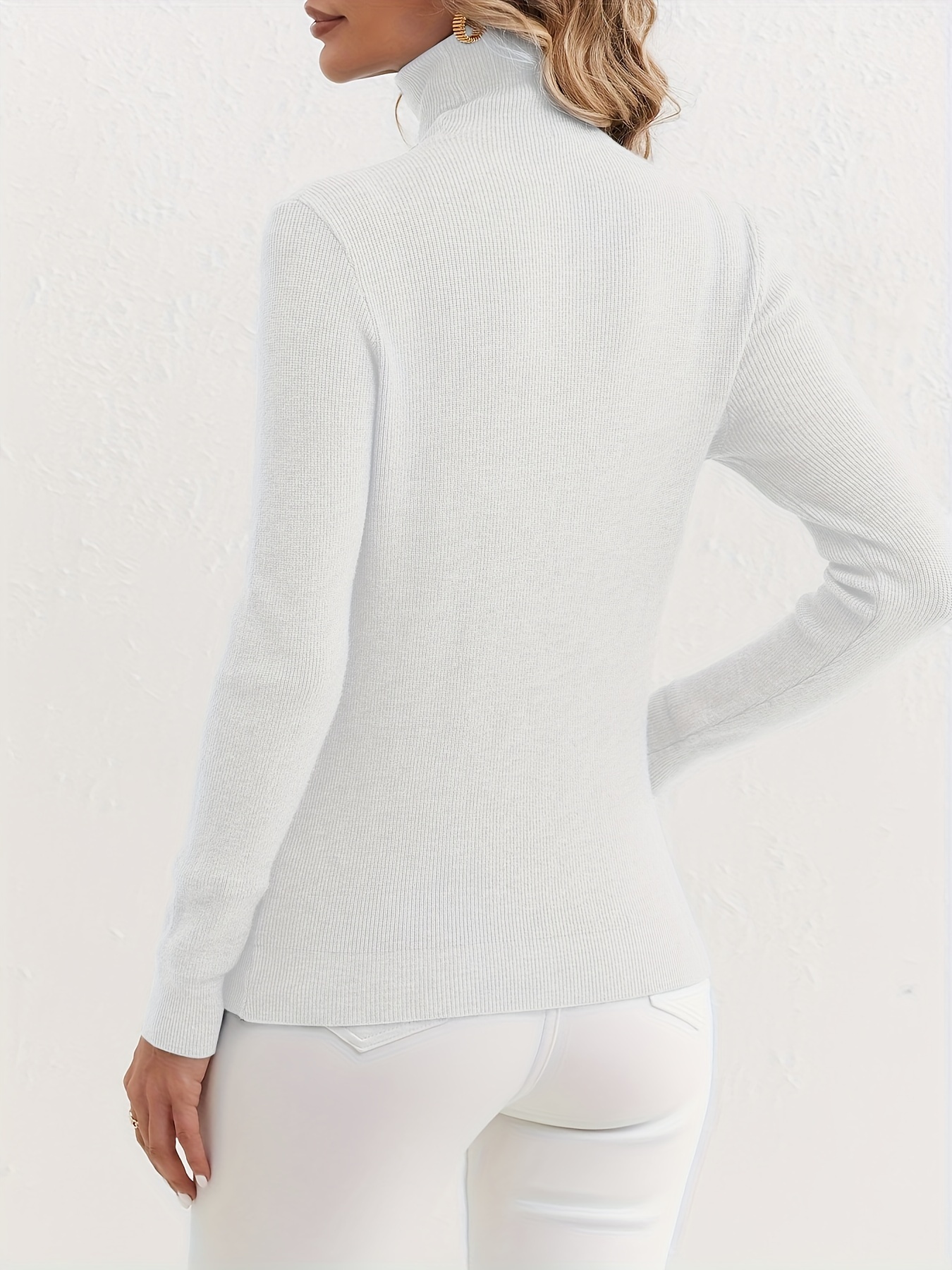 White zip 2025 up turtleneck