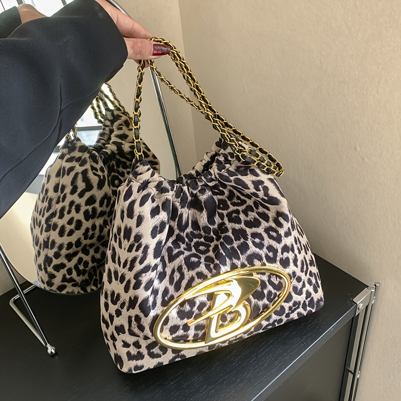 Retro Leopard Print Crossbody Bag