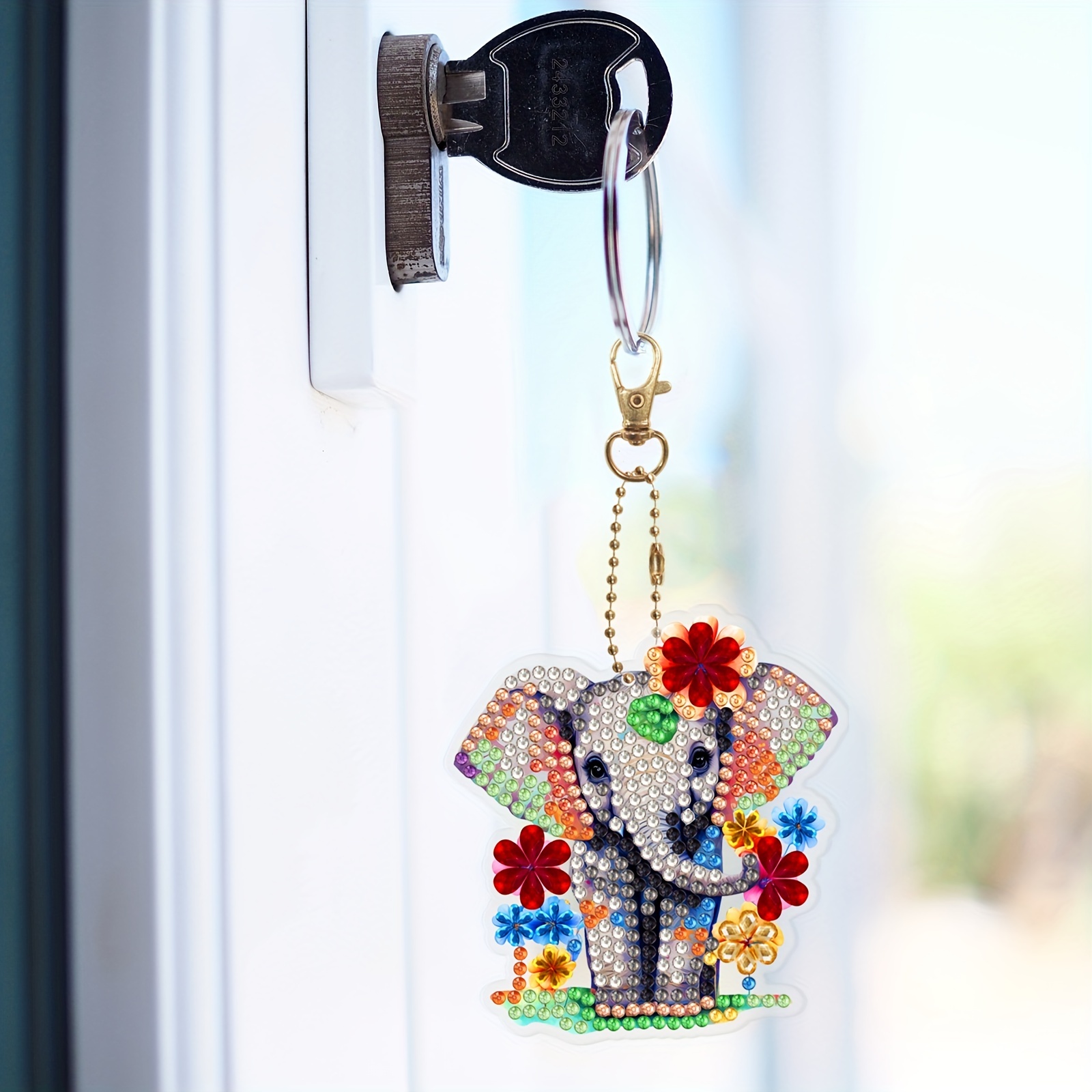 DIY Diamond Painting Keychains Kit 6Pcs Elephant